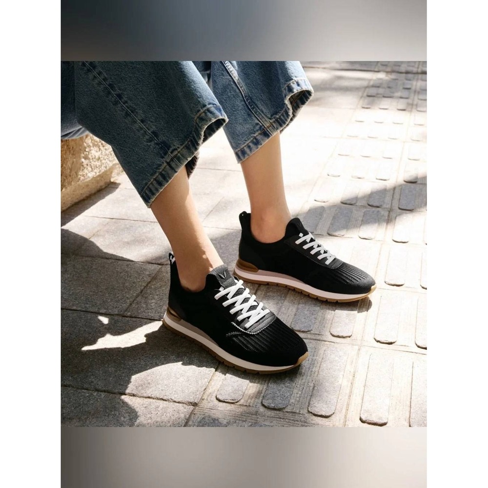 VIVAIA Allday Unisex Black White Mesh Slip-On Sneakers EU 42 W10.5 M9 New